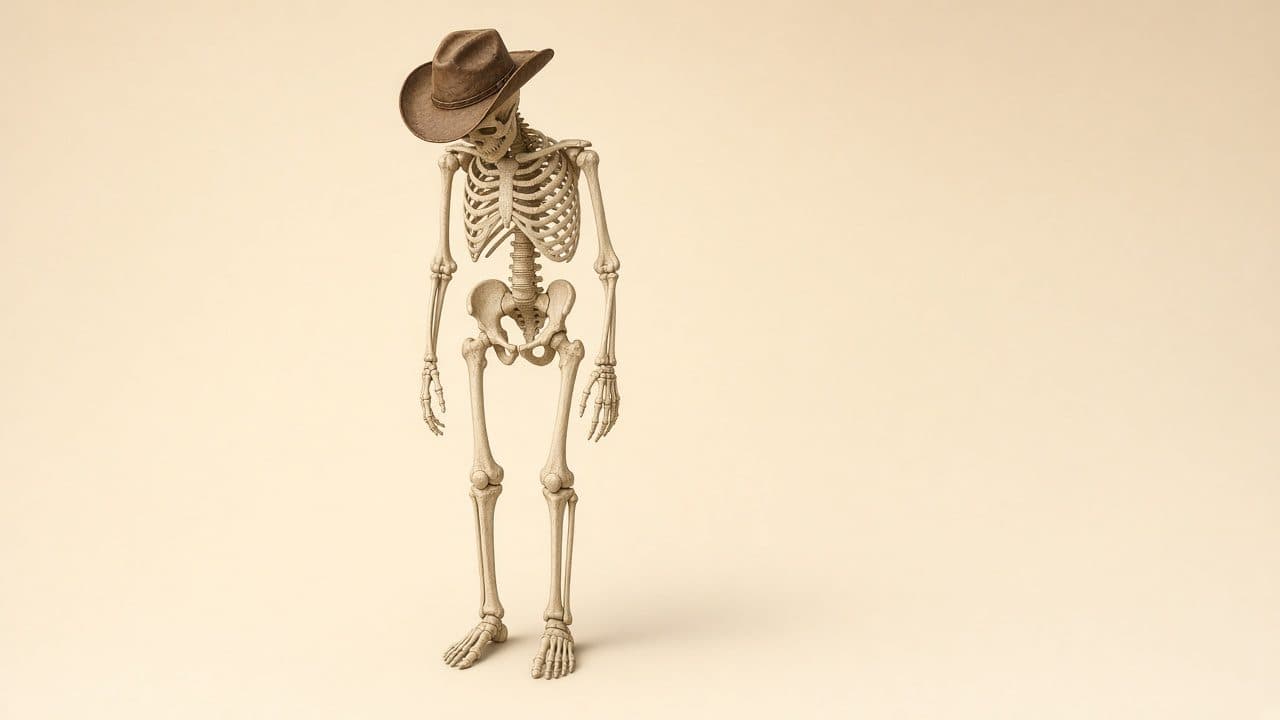 Dr. Blakley, D.O., looking down at his hip
