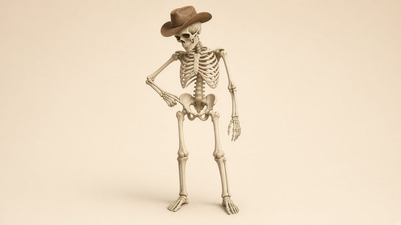 Dr. Blakley, D.O., pointing to his hip